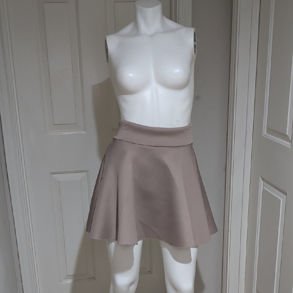 Lux Taupe Women's Skater Skirt Medium